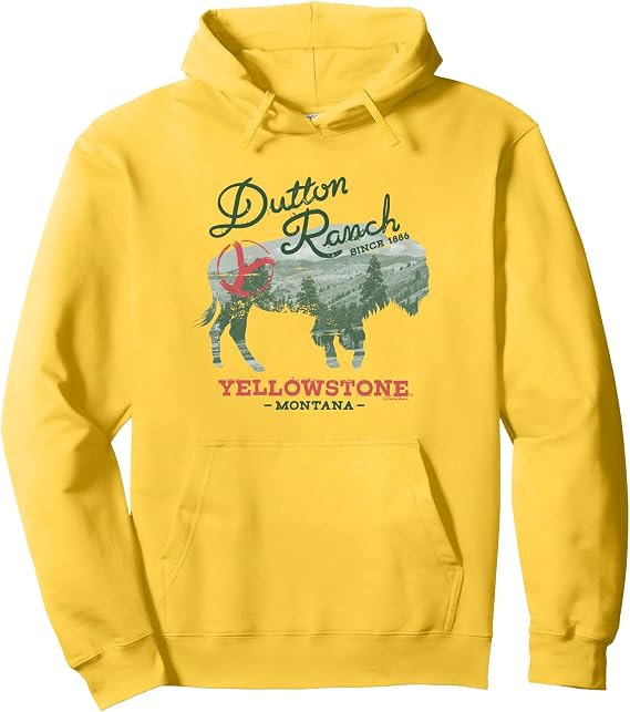 Yellowstone Green Cattle Dutton Ranch Logo Pullover Hoodie
