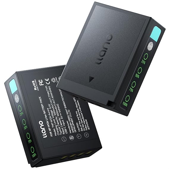 llano NP-W126S Battery 2 Pcs USB C Fast Rechargable Directly, LED Display | for Fujifilm XT30III X100VI X-M5 XT30 XS10 XT3 XT2 XT1 XT20 XT10 X100V XT200 XT100 X100F Xpro Cameras, 1050mAh Fully Decoded