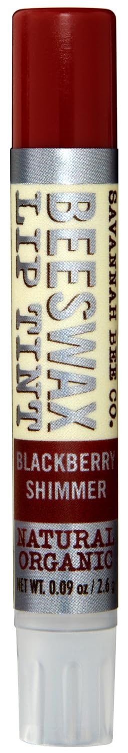 Savannah Bee Company Natural and Organic Blackberry Shimmer Lip Tint, 0.09-Ounce Pack of 1
