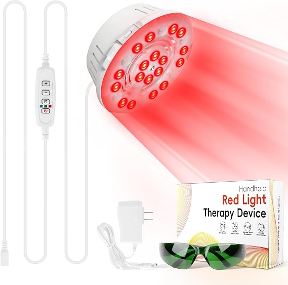 Red Light Therapy Device, Handheld Dual Wavelength LED for Hair & Skin
