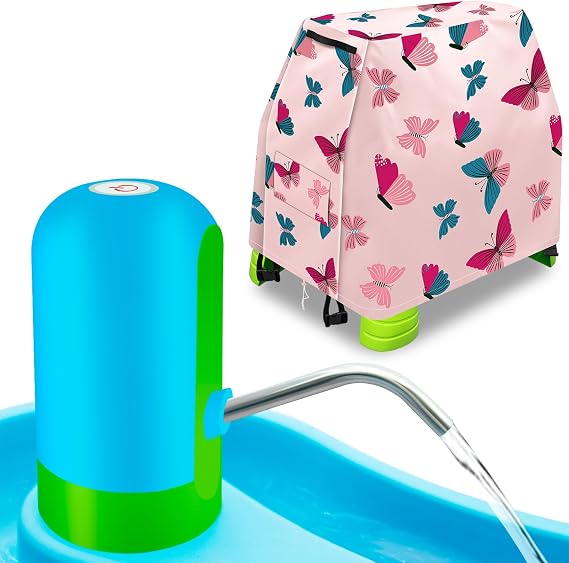 Intoypad Water Table Pump and Protective Cover Set Rechargeable Battery Operated Pump & Waterproof Dust Cover for Step2 Outdoor Water Play Tables