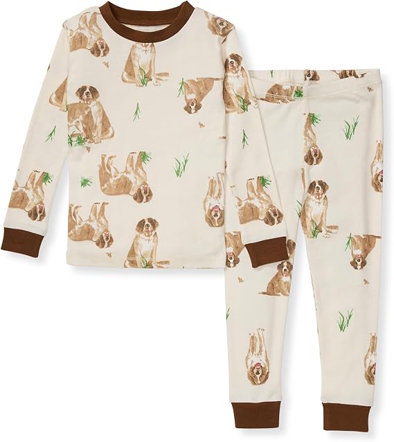 Burt's Bees Baby Organic Cotton Pajamas for Boys, 100% Cotton Pajama Set for Toddlers and Kids, Soft and Stretchable Fabric
