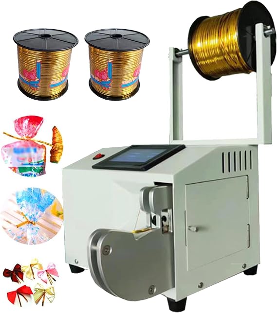 Automatic Twist Tie Machine W/3 Roll Wire | Wire Tie Machine Tying 0.12-1.26in Food Twist Tying Machine| Semi-Automatic Pet Metallic Twist Ties for Bakery Candy Presents,White