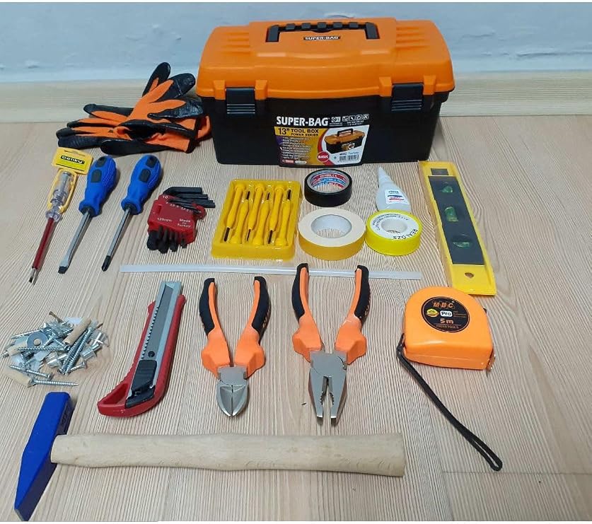 Tool Set with Depolife Bag 19 Watchmaker Screwdriver Meter Hammer Pliers Yankees Water Scale Alyan Screw Dubel