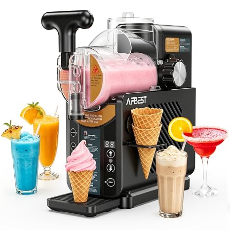 Slushie Machine for Home 2-in-1 Slushy & Soft Serve Ice Cream Maker | 68oz Margaritas Machine, 5 Presets, 15-Min Flash-Freeze Frozen Drink Machine, Auto-Clean, Milkshak Frappes, Family & Parties