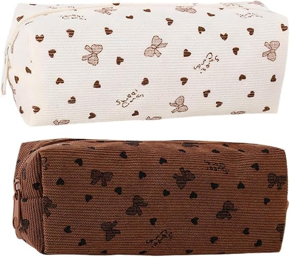 2Pcs Cute Pencil Case Bow, School Pencil Case Pen Pouch Pencilcase