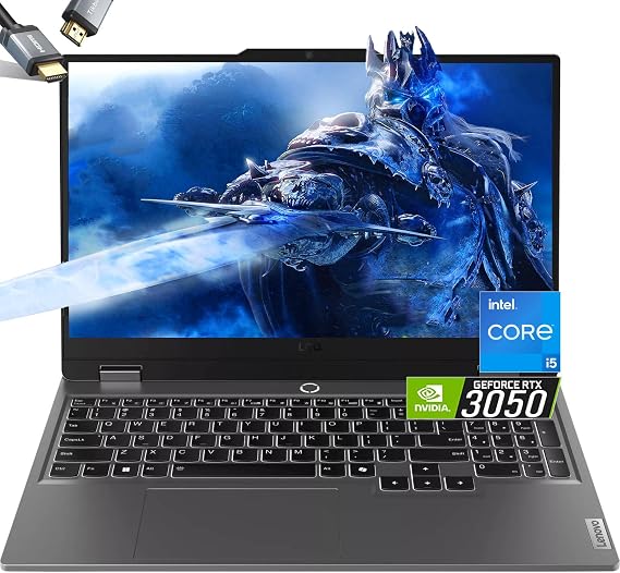 Lenovo LOQ 15 Gaming Laptop - NVIDIA RTX 3050 - Intel Core i5-12450HX Beat AMD Ryzen 7 4800H - 15.6" FHD Display 144Hz - 32GB RAM -2TB PCIe SSD -Backlit Keyboard - Windows 11 - G-SYNC -HDMI Cable