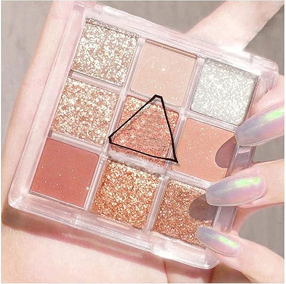 Eyeshadow Makeup Palette, 9 Colors Colorful Eye Shadow Makeup Palette, Mini Eyeshadow Palette, Long Lasting Matte Eye Shadow Plattet (Orange)