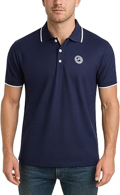 CANADA WEATHER GEAR Mens Polo Shirt - Short Sleeve Performance Stretch Contrast Collared Golf Polo Shirts for Men (S-XXL)