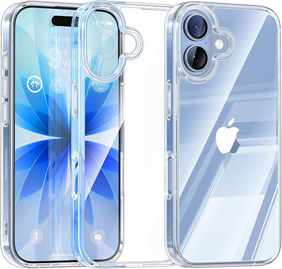 Maledan for iPhone 17 Case - Crystal Clear 17 Phone Case, Rugged Military Grade Protection Shockproof Bumper Cover Anti-Yellow Thin Case for Apple iPhone 17 Accessories Transparent