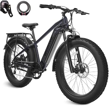 VELOWAVE Electric Bike for Adults Peak 1200W BAFANG Motor 28MPH Mountain Ebike 48V 15AH Removable LG Cells Battery 26 Fat Tire E Bike Shimano 7-Speed
