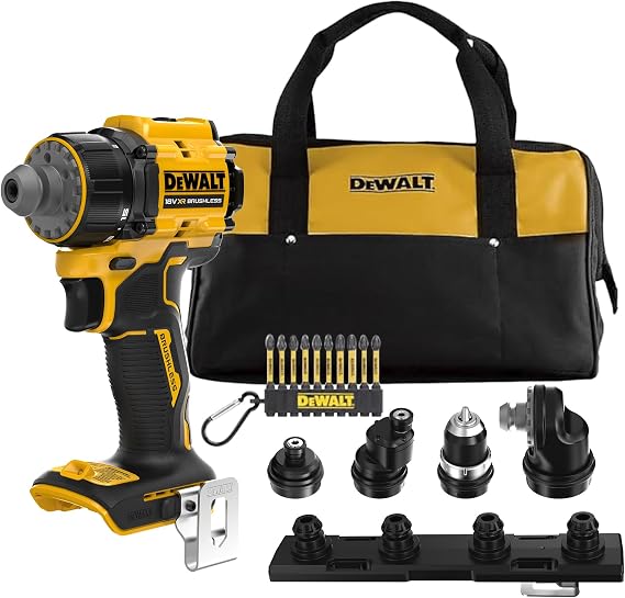 DEWALT 18V XR Multi-Head Drill Driver, 4 Heads, DCD803KN-XJ