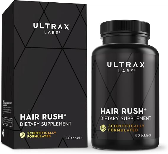 Hair Rush | Maxx Hair Growth & Anti Hair Loss Nutrient Solubilized Keratin Vitamin Supplement, 60 Tablets.