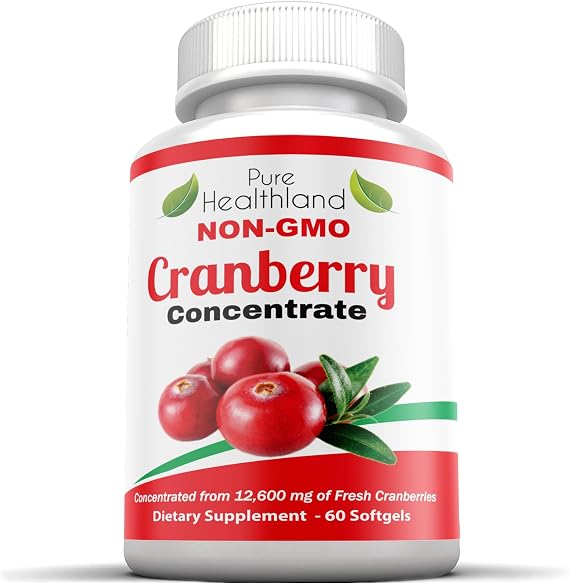 Cranberry Concentrate 252mg Per Softgel | 50:1 Extract | 60 Easy to Swallow Softgels for Men & Women, 1 Bottle