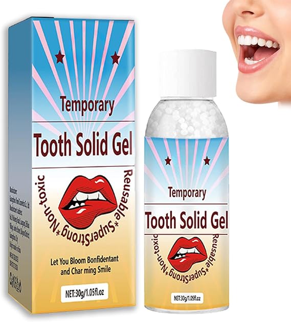 Temporary Tooth Filling, Moldable Temporary Tooth Repair for False Teeth, Dental Repair Beads for Chipped & Broken Tooth, Quick Fix Tooth Solid Gel for False Teeth