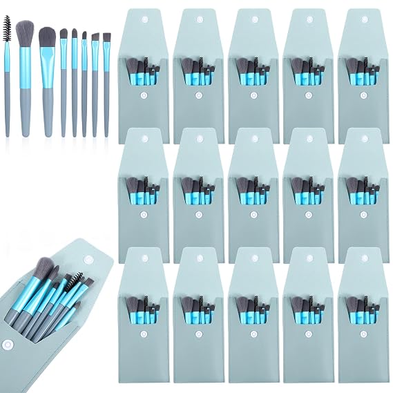 15 Sets Mini Makeup Brush Bulk Travel Sets | Synthetic Fibre Face Make up Brushes Women's makeup Blush Brush for Party Favor,Gift Set Bridesmaids, Bachelor Party Present