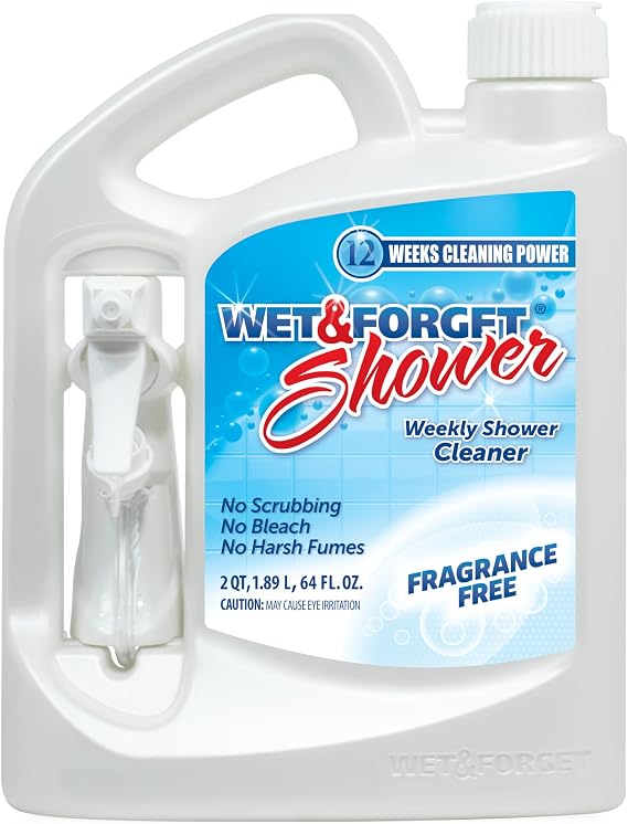 Wet & Forget Shower Cleaner Spray, No Scrub, Fragrance Free, 64 Fl Oz