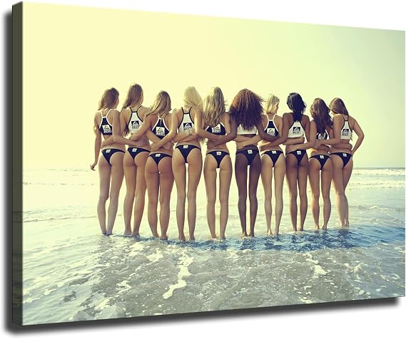 Sexy Hot Girl Poster Bikini Beach Canvas Wall Decor Art Painting Prints on Modern Posters Prints Artwork for Living Room, Bathroom,Bedroom,Home (8x12inch,Unframed)