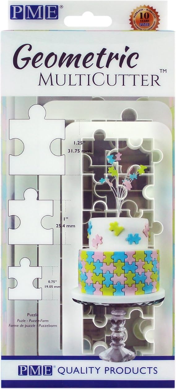 PME Geometric Multicutter for Cake Design Puzzle, Small, Medium & Large Size, Set of 3