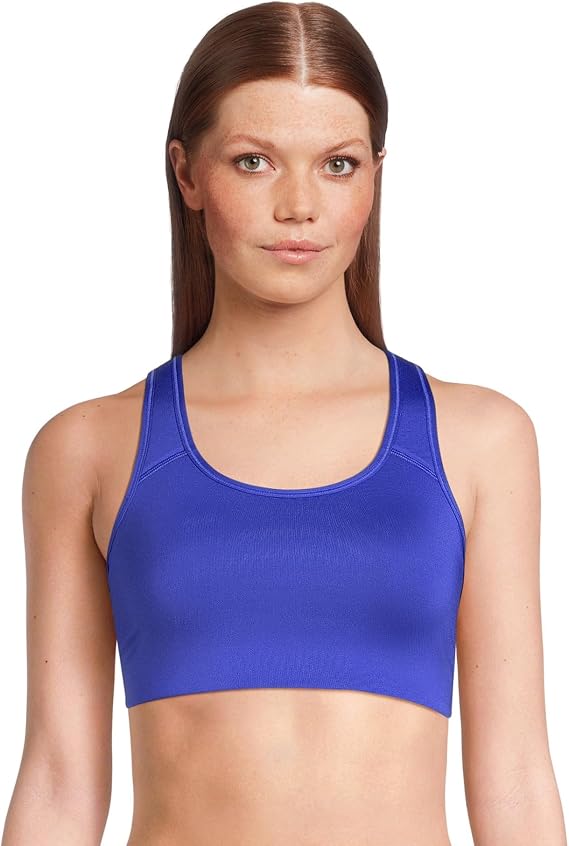 Avia Women's Medium Support Racerback Sports Bra with Removable Pads (Peri Pop - XXL)