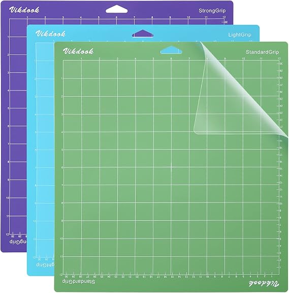 Cutting Mat Compatible with Cricut Machine 12 X12 Variety Grip Sticky Mats Pack Blue Light Grip Green Standard Grip Purple Strong Grip Total 3 Mats