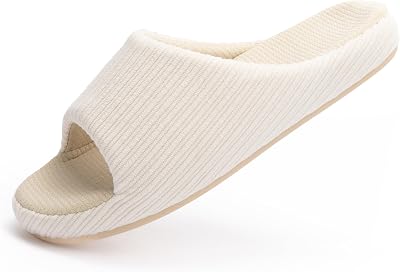 Chantomoo Womens Slipper Memory Foam Comfy Rubber Sole House Bedroom Slipper Slides