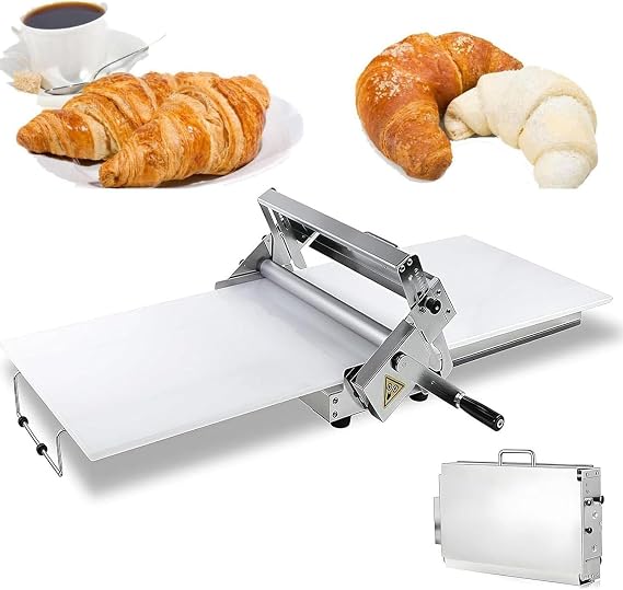 Folding Dough Sheeter,Compact Dough Sheeter Machine For Bakery Pizza,with Adjustable Thickness, 2 Sheeter Boards,Table Top Croissants Fondant Pizza Pastry Sheeter Machine Type400