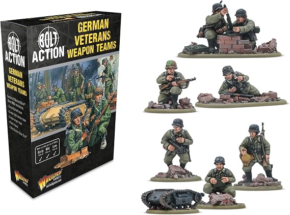 Warlord Games German Army Veteran Weapons Teams - 28mm Scale Resin Miniatures for Bolt Action Highly Detailed World War 2 Miniatures