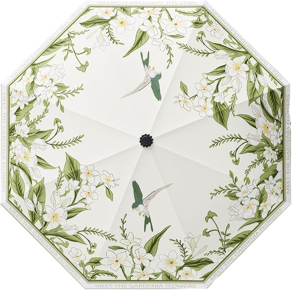 UPF50+ Umbrella UV Protection Portable Lightweight Waterproof Double Layer Sunshade Enhanced Windproof Design Retro Classical Flower Vintage Style for Women Travel & Everyday Use