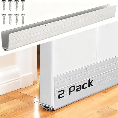 2 Pack Aluminum Storm Door Sweep, 1 34 x 36 Door Sweep for Bottom Expander of Door, Replacement Parts Threshold Seal for xterior, Front, Bottom of Doors Weather Stripping Bottom