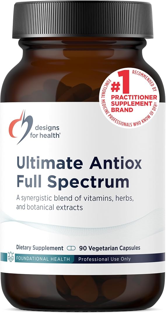 Designs for Health Ultimate Antiox Full Spectrum - Antioxidant Supplement with Resveratrol, Acerola, Lutein, Curcumin C3, Quercetin + More (90 Capsules) | Antioxidant Supplement with Resveratrol, Acerola, Lutein, Curcumin C3, Quercetin, and More for Antioxidant Support