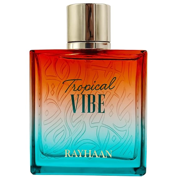 Rayhaan Tropical Vibe Fruity, Floral, Fresh, Woody Eau de Parfum Spray Long-Lasting Fragrance for Everyone, 3.4 Ounce / 100 ml