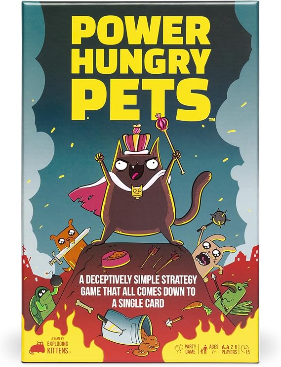 Exploding Kittens Power Hungry Pets, 2-6 Players, Age 7+ Card Game