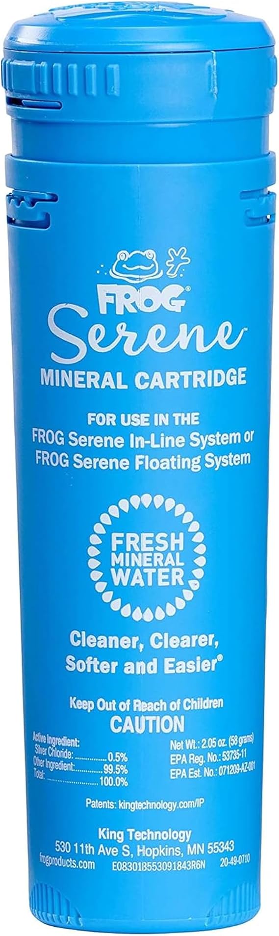 FROG Serene Mineral Replacement Cartridge for Hot Tubs for use only with FROG Serene in-Line and Floating Sanitizing Systems for Spas up to 600 gallons, Quick and Easy Hot Tub Sanitizer