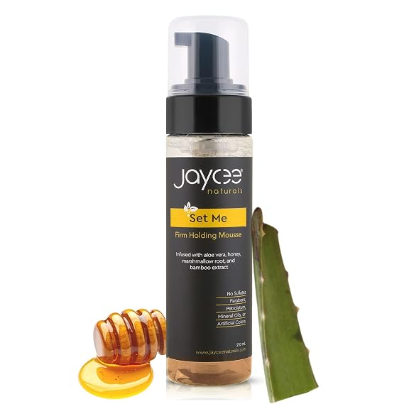 Set Me Firm Holding Mousse with Honey, Marshmallow Root Extract, Bamboo Extract, and Aloe Vera Juice to Moisturize, Soften, Strengthen and Repair All Hair Types, 210 milliliters
