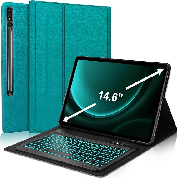 for Samsung Galaxy Tab S10 Ultra Keyboard Case 14.6 S9/S8 Ultra 2023/2022 | Detachable Wireless, 7 Colors Backlit, Magnetic Bluetooth, Slim Folio Cover, Pen Holder, SM-X910/X916/X918/X900/X906