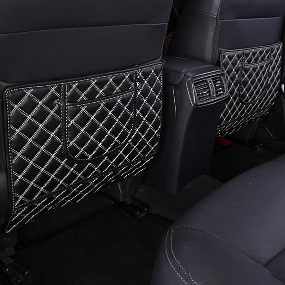 2 Pcs Car Seat Back Anti Kick Pad for Bollinger B1 B2 B3 Chass-E B4 B5 B6 Commercial Platform Deliver-E, Kick Mats with 2 Storage Pockets, Convenient Storage, Scratch-Resistant and Durable Pad