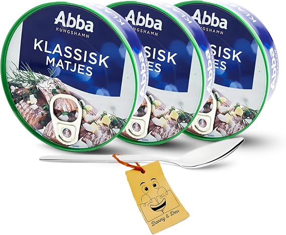 Swedish Fish 200g | 3x Abba Klassisk Matjes Pickled Herring Tinned Fish