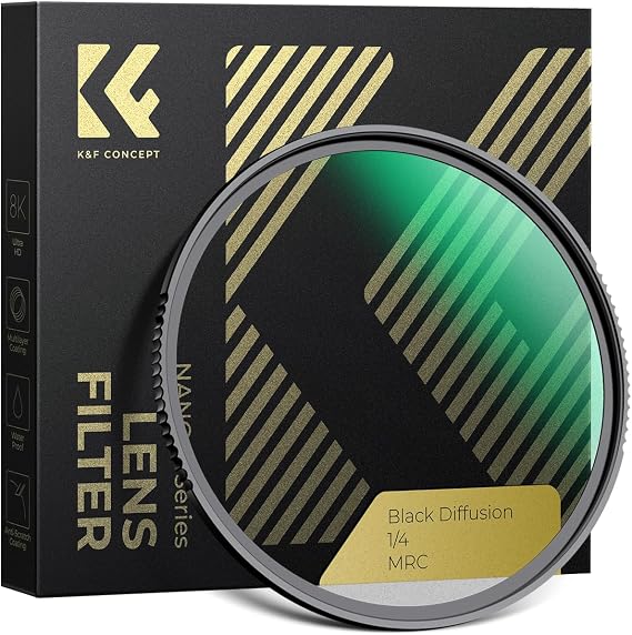 K&F CONCEPT 49mm Black Diffusion 1/4 Filter Mist Cinematic Effect Filter