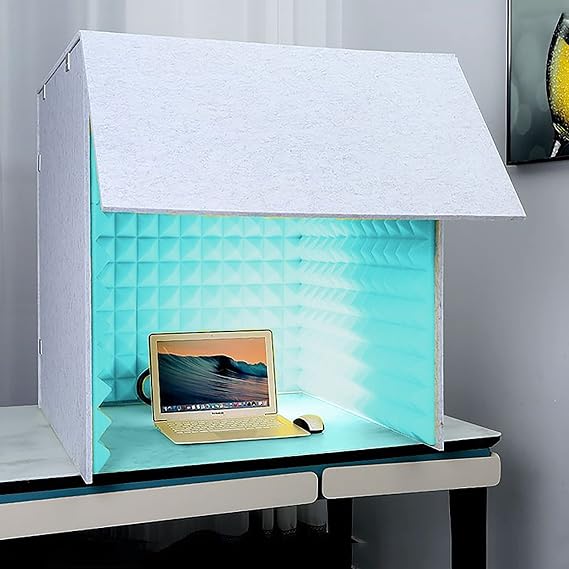 Portable Isolation Sound Booth,Desktop Soundproof Cover,self Made Sound Recording Studio,Acoustic Foam Panel,Absorbing Shield,Noise Isolator,Microphone Foam Booth Cube,for Desktop,Studio,Podcast,Vocal