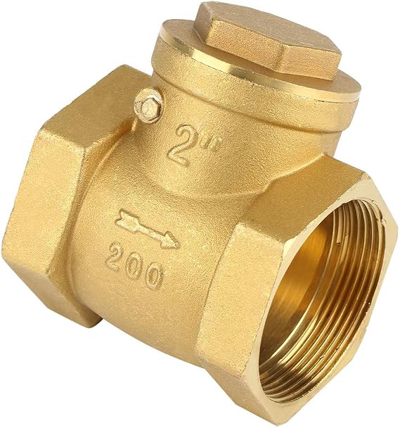 Swing Check Valve, Brass Swing Non Return Valves Valve, 2" Female Thread Check Valve Non-Return Valve Check Valve Tube Connector Tool, Foot Valve Bottom Valve for Water