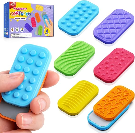Quiet Magnetic Fidget Slider Toys - Texture Sensory Toys for Kids Adults with Autism, Fidgets Foucs Tool for Classroom Prizes, Desk Office Travel Pocket Toy