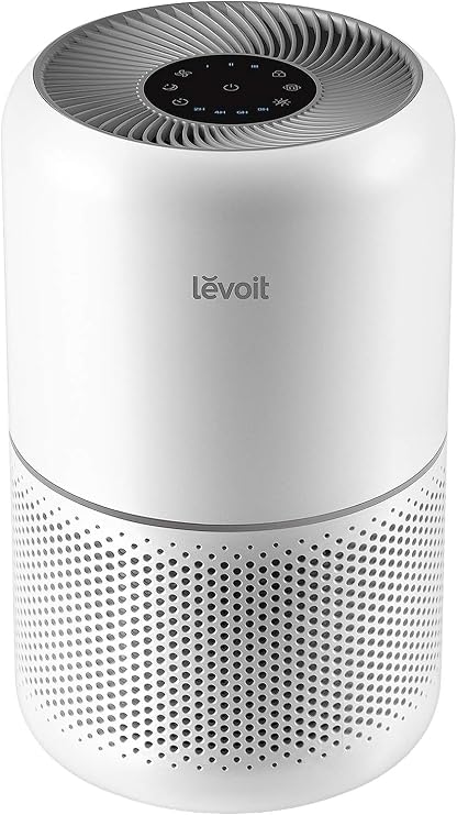 LEVOIT Air Purifier for Home Pets Hair Allergies in Bedroom, Covers Up to 1073 ft2 by 56W High Torque Motor, AHAM VERIFIDE, 3-in-1 Filter with HEPA Sleep Mode, Remove Dust Smoke Odor, Core300-P, White
