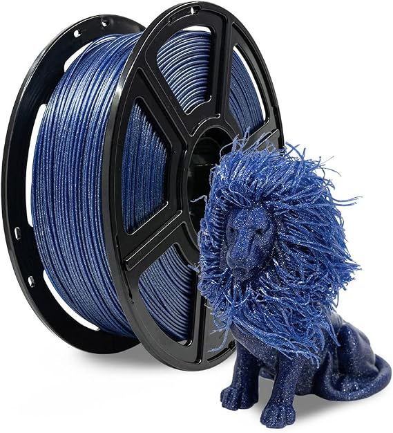 FLASHFORGE PLA Filament 1.75mm Galaxy Blue, 3D Printer Filament with Silver Glitter 1kg (2.2lbs) Spool, Dimensional Accuracy +/- 0.02mm, Shimmering 3D Printing Filament for Unique Finish