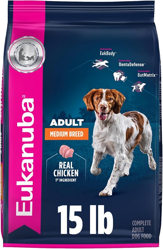 Eukanuba Adult Medium Breed Dry Dog Food, 15 lb Bag