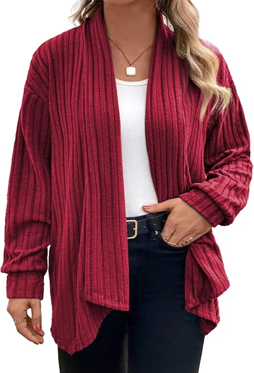 Eytino Womens Plus Size Cardigan Long Sleeve Knit Sweater 2026 Fall Outfits
