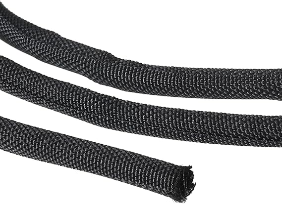 PATIKIL Cable Sleeve, 6.6 Ft x 0.2" Wire Manager Cord Protector Trolling Motor Cable Sleeve Dog Cat Cord Wrap Protector for Computer Wire Organizer Hose