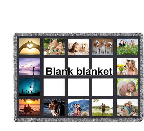 GEKIXUTP 1 Pack Sublimation Blanket Blanks 40"X60" Throw Blankets for Heat Press, Baby Printed Blanket, DIY Custom Personalised Sublimation Photo with 20 Panel