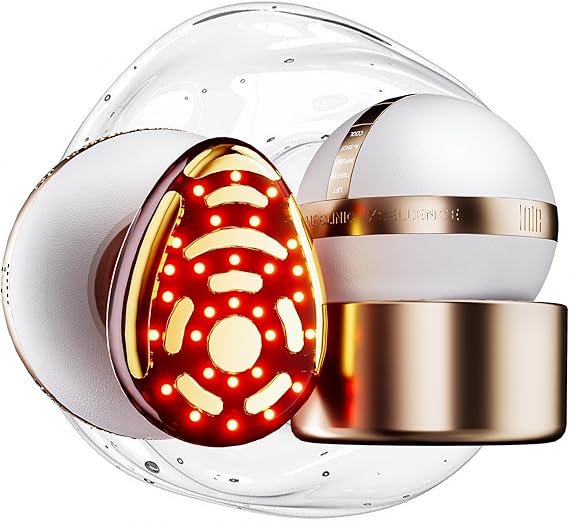 INIA SPHERA Upgraded 8-in-1 Microcurrent Facial Device for Face & Neck | Red Light, Thermal & Cooling Beauty Tool, 5 Custom Modes, At-Home Skin Stimulation & Glow Care Skincare Tool