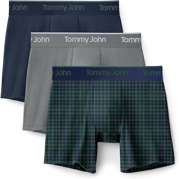 Tommy John Men's Second Skin Boxer Briefs 6" 3 Pack